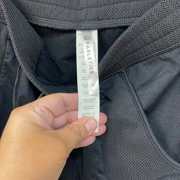 Fabletics Jogger Pants Womens Black Mesh Lined Drawstring Elastic Waist Sheer M - Picture 5 of 8